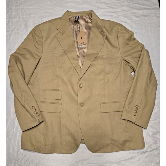 NWT PJ Paul Jones Linen Blend Khaki Tan Suit Jacket Blazer Mens 2XL Sport Coat - Picture 1 of 9
